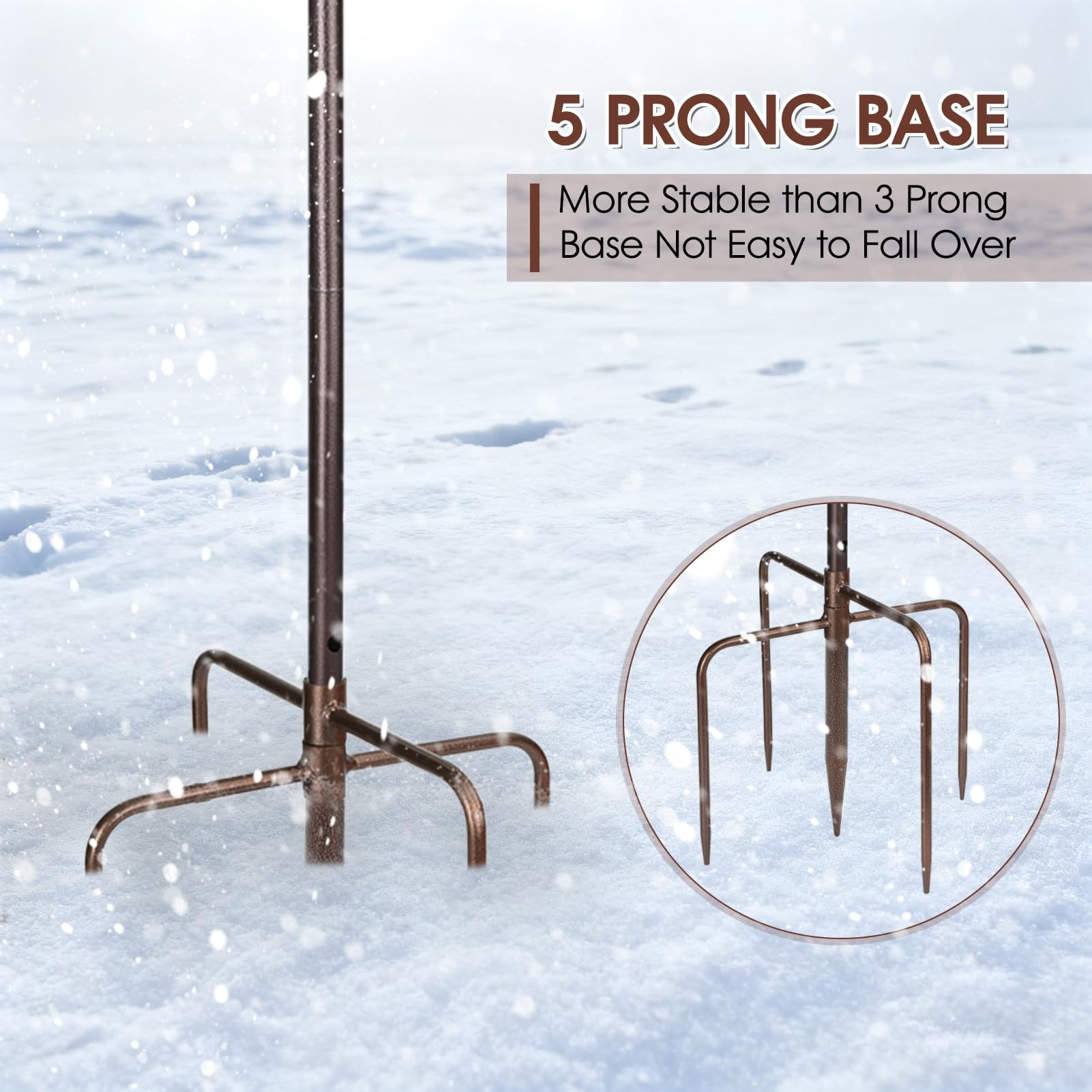 Xensdenban 5-prong base anchors in windy conditions for stability