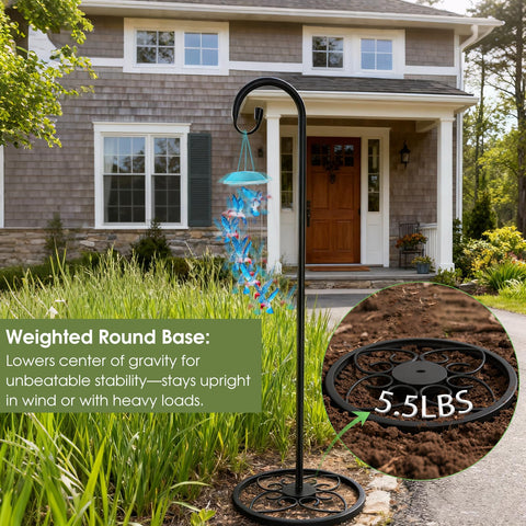 Adjustable height lets you place lanterns or feeders perfectly