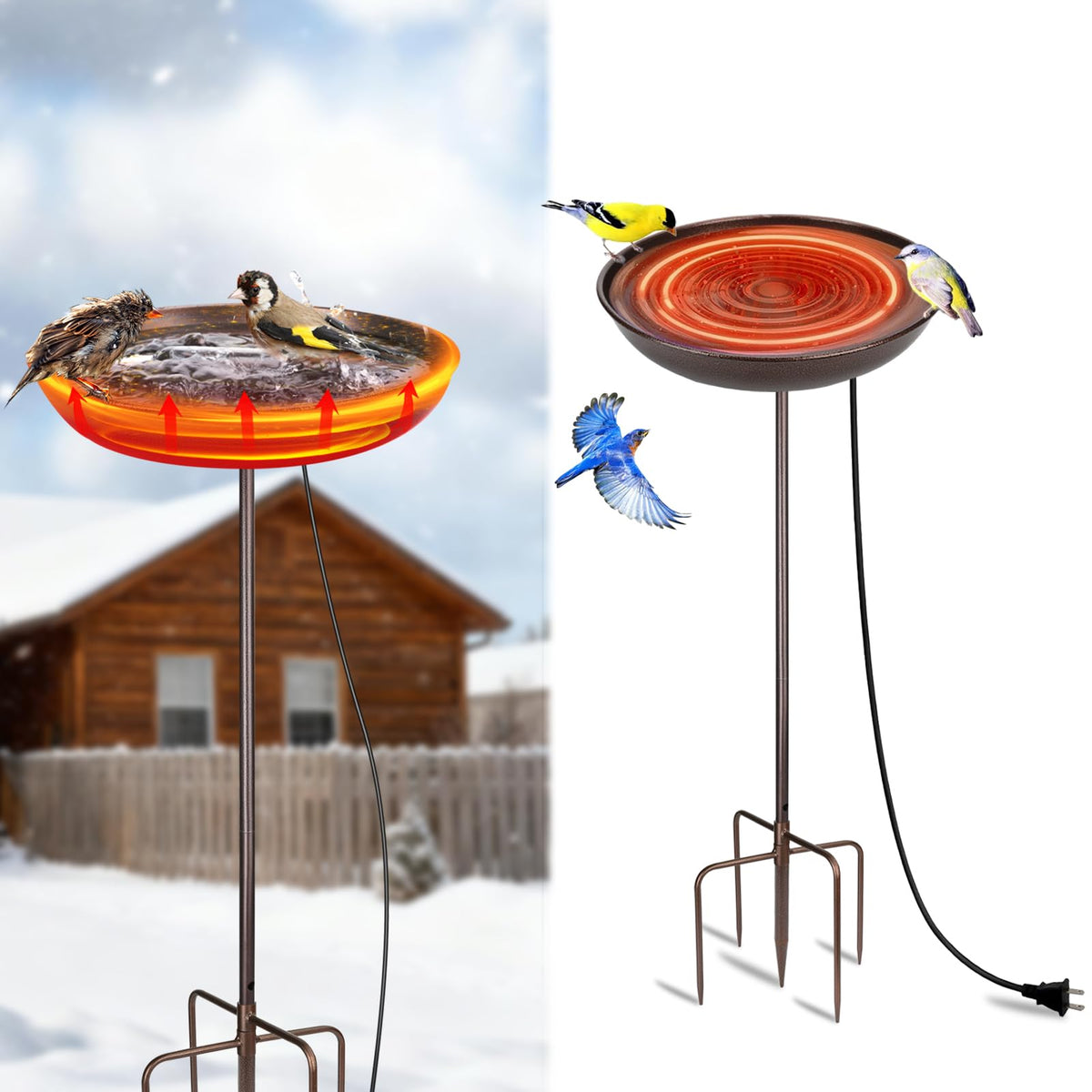 Xensdenban heated bird bath assembly shown for easy setup and placement