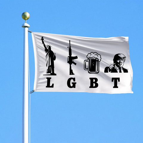 XEODE Liberty Guns Trump flag 3x5 porch display for curb appeal.
