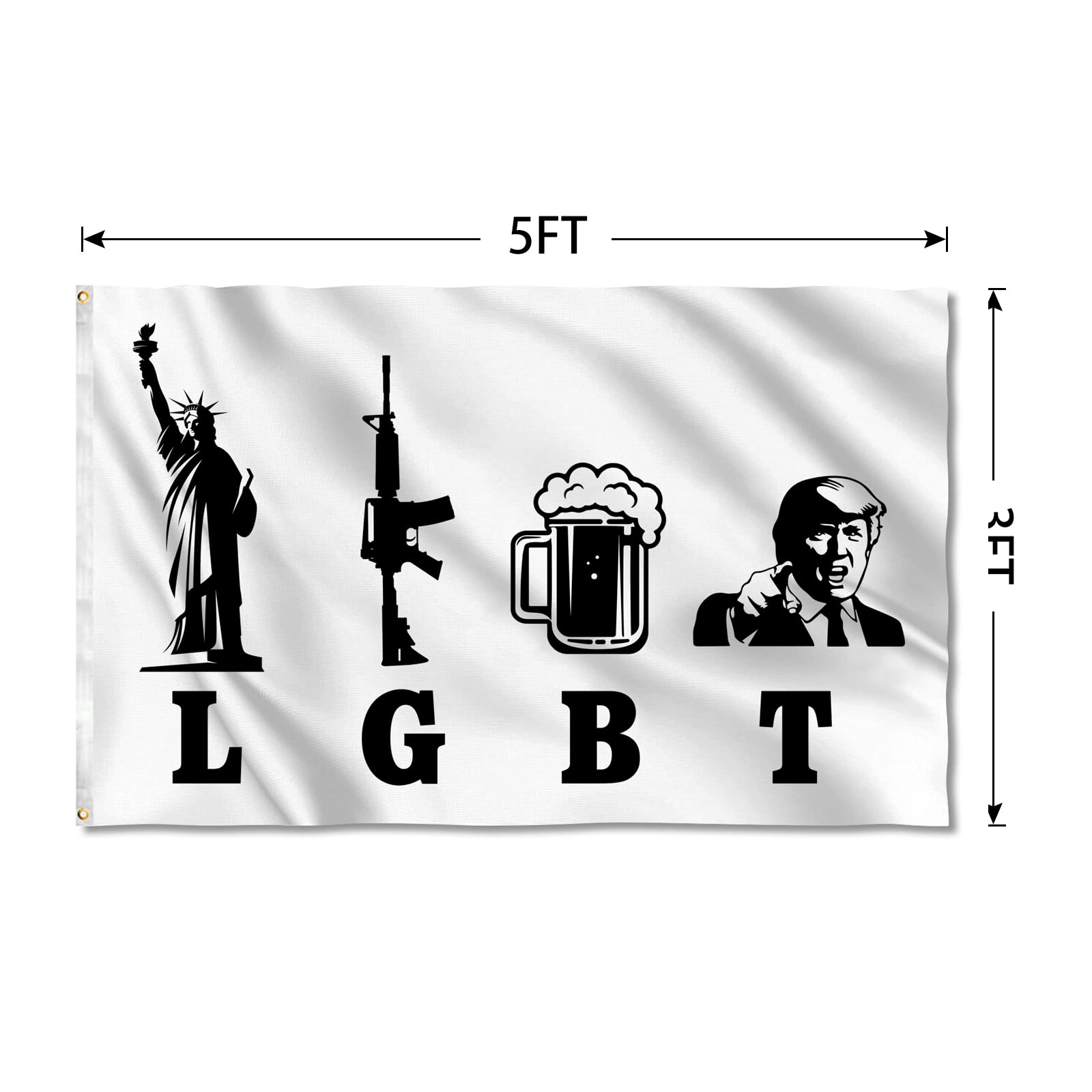 XEODE Liberty Guns Trump flag 3x5 in wind exposure shows resilience and vivid color.