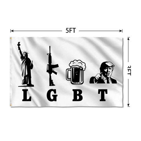 XEODE Liberty Guns Trump flag 3x5 in wind exposure shows resilience and vivid color.