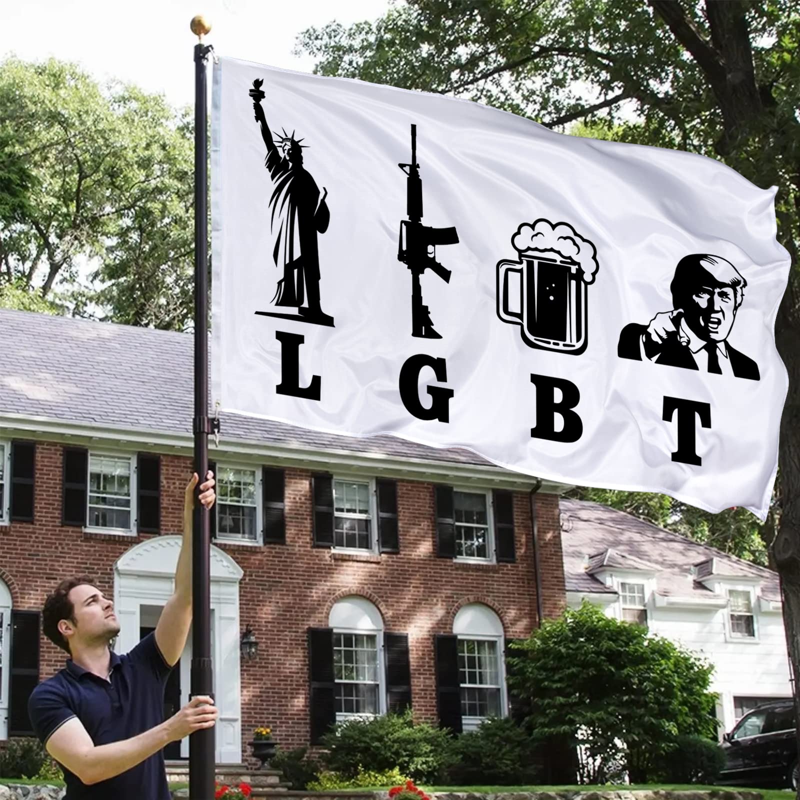 XEODE Liberty Guns Trump flag 3x5 yard or garden display.