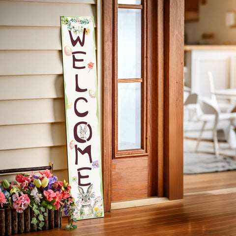 Xeubiou Easter porch sign, three interlocking panels create a grand entry.