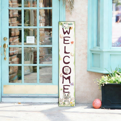 Xeubiou outdoor Easter welcome sign with ropes and hardware, quick setup.