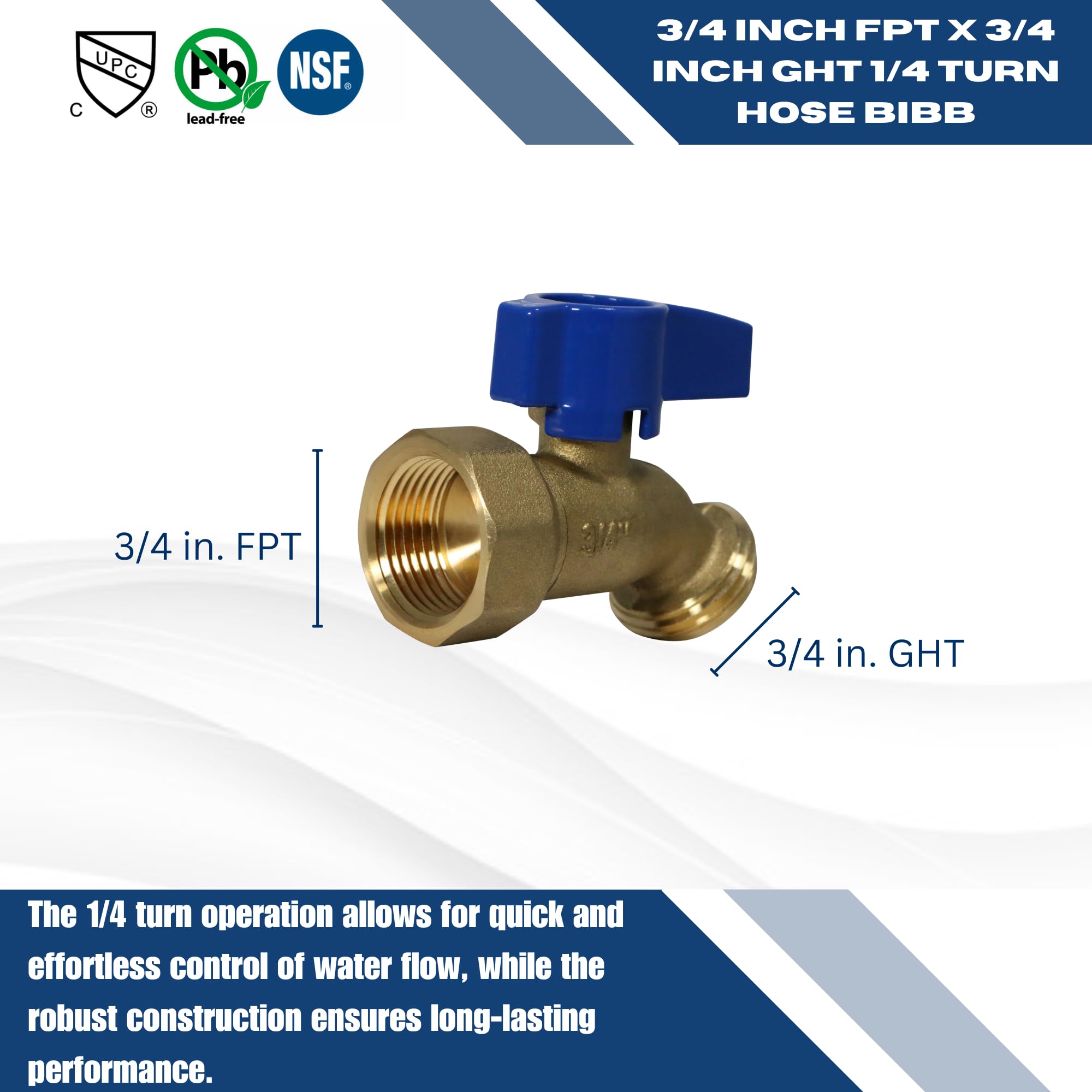 XFITTING 1/4 turn action enables quick hose isolation.