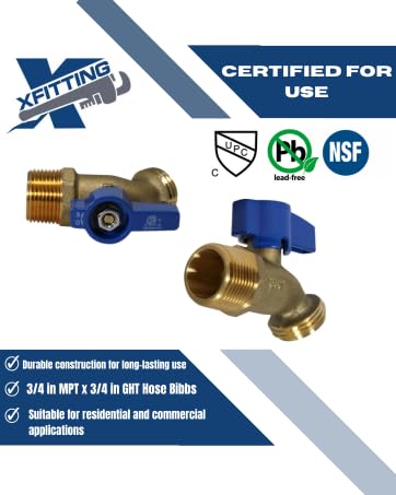 Closeup of a brass XFITTING bibb showing sturdy construction.