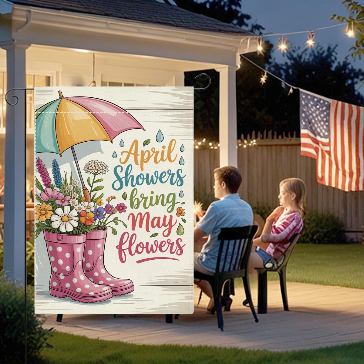XFW 12.5 x 18 inch flag suits porch and yard decor.