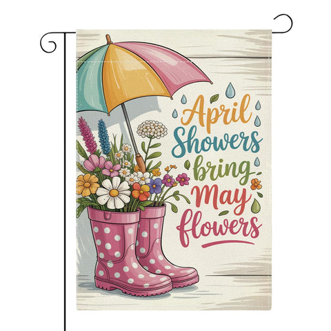 XFW Spring Garden Flag front view with vibrant floral pattern to boost curb appeal.