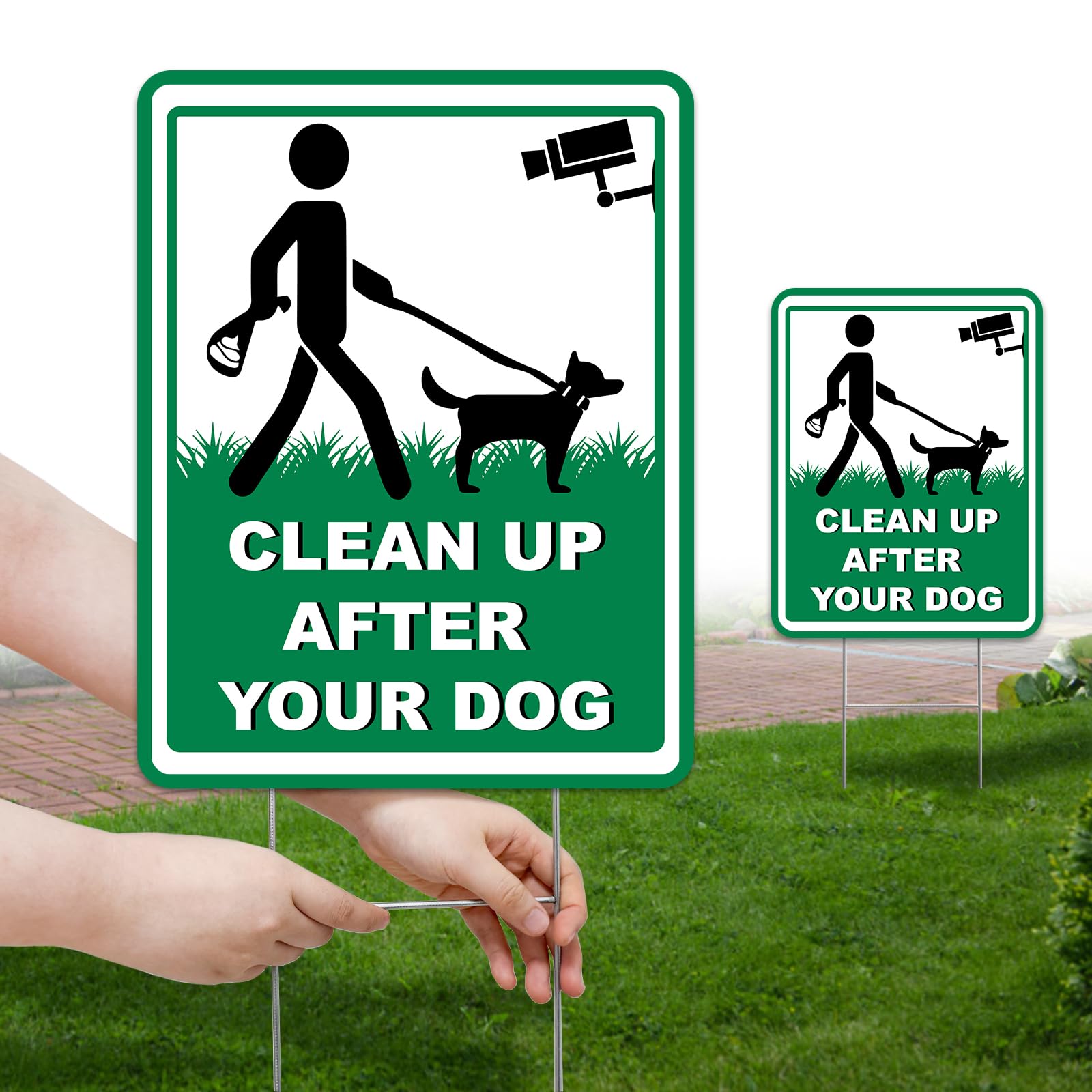 XFXHEYY No Pooping Dog sign front view boosts curb visibility for clean-up reminders.