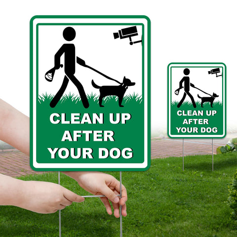 XFXHEYY No Pooping Dog sign front view boosts curb visibility for clean-up reminders.
