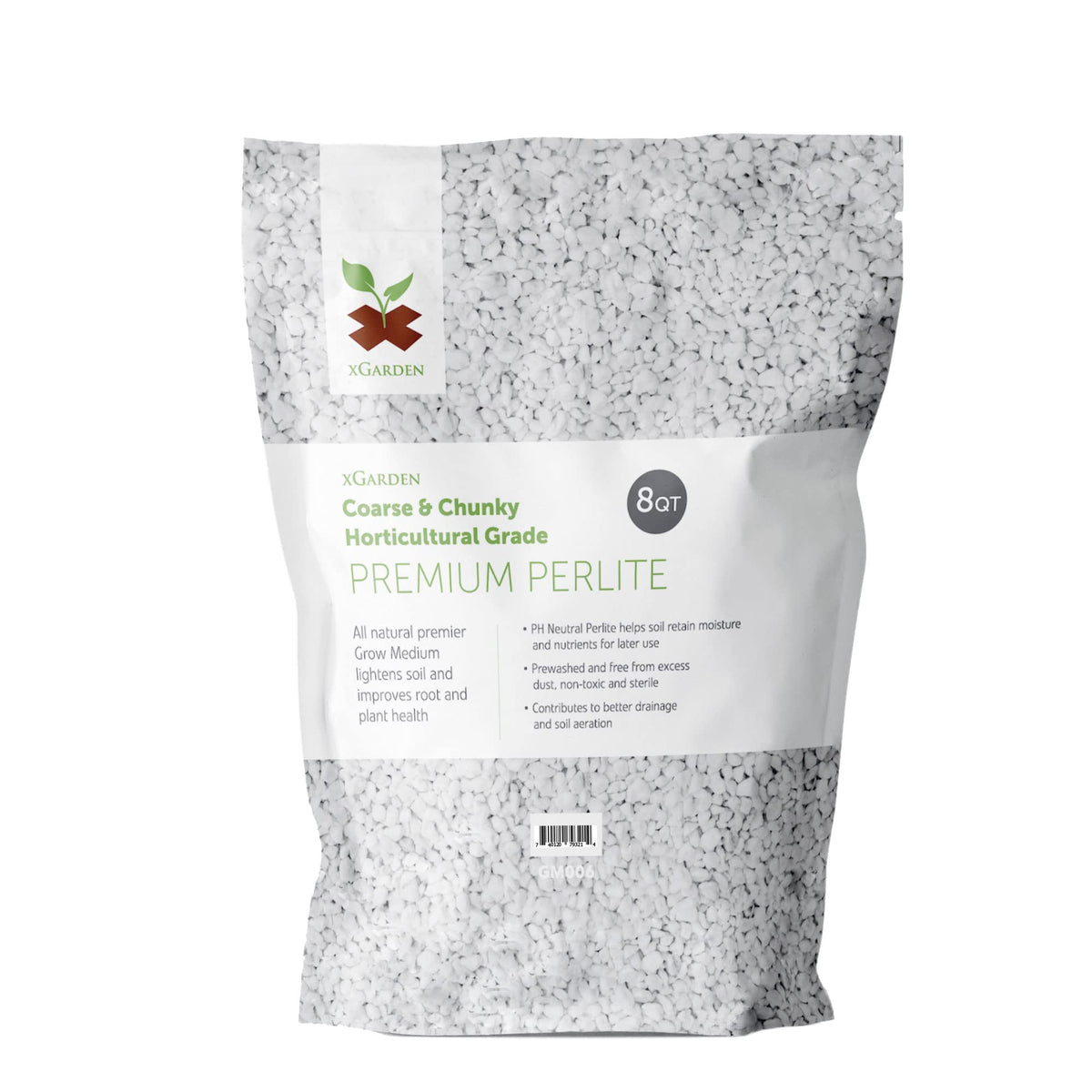 xGarden perlite 8 qt bulk bag enhances soil aeration and drainage for thriving pots.