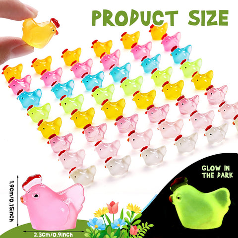 XGBDL luminous mini chickens eight colors brighten night scenes in terrariums or aquariums