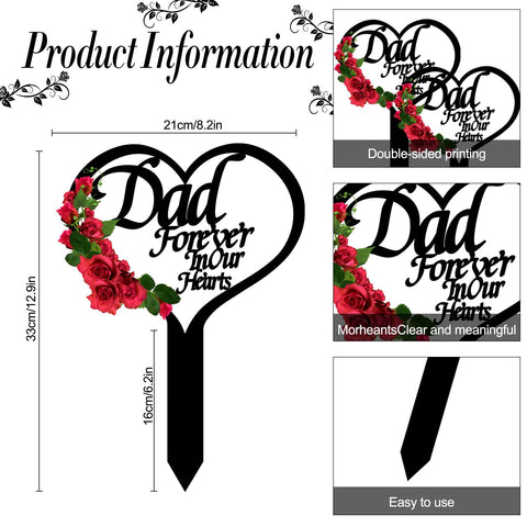 XGBDL Outdoor cemetery plaque mom inscription with color accents