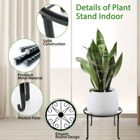 Xgunion metal plant stand 9-1inch diameter handles large pots outdoors.