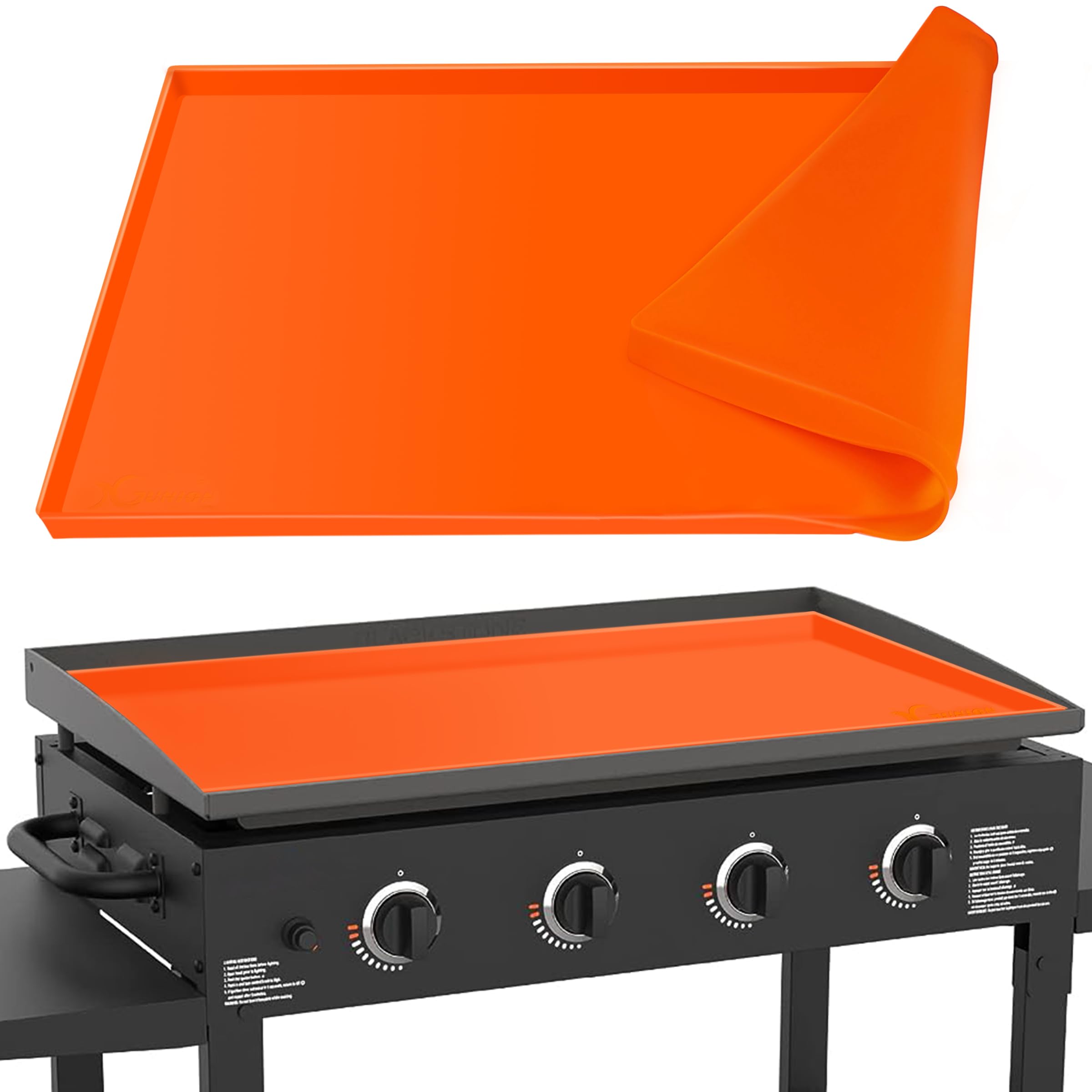 Xgunion silicone griddle mat 36in edge design protects against rust and debris.