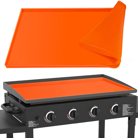 Xgunion silicone griddle mat 36in edge design protects against rust and debris.