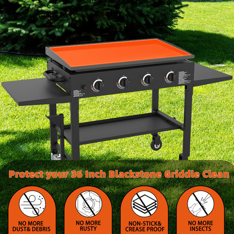 Xgunion silicone griddle mat 36in food-grade silicone resists heat to 400°F.