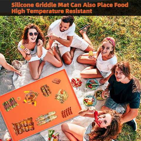Xgunion silicone griddle mat 36in folds for compact storage when not in use.