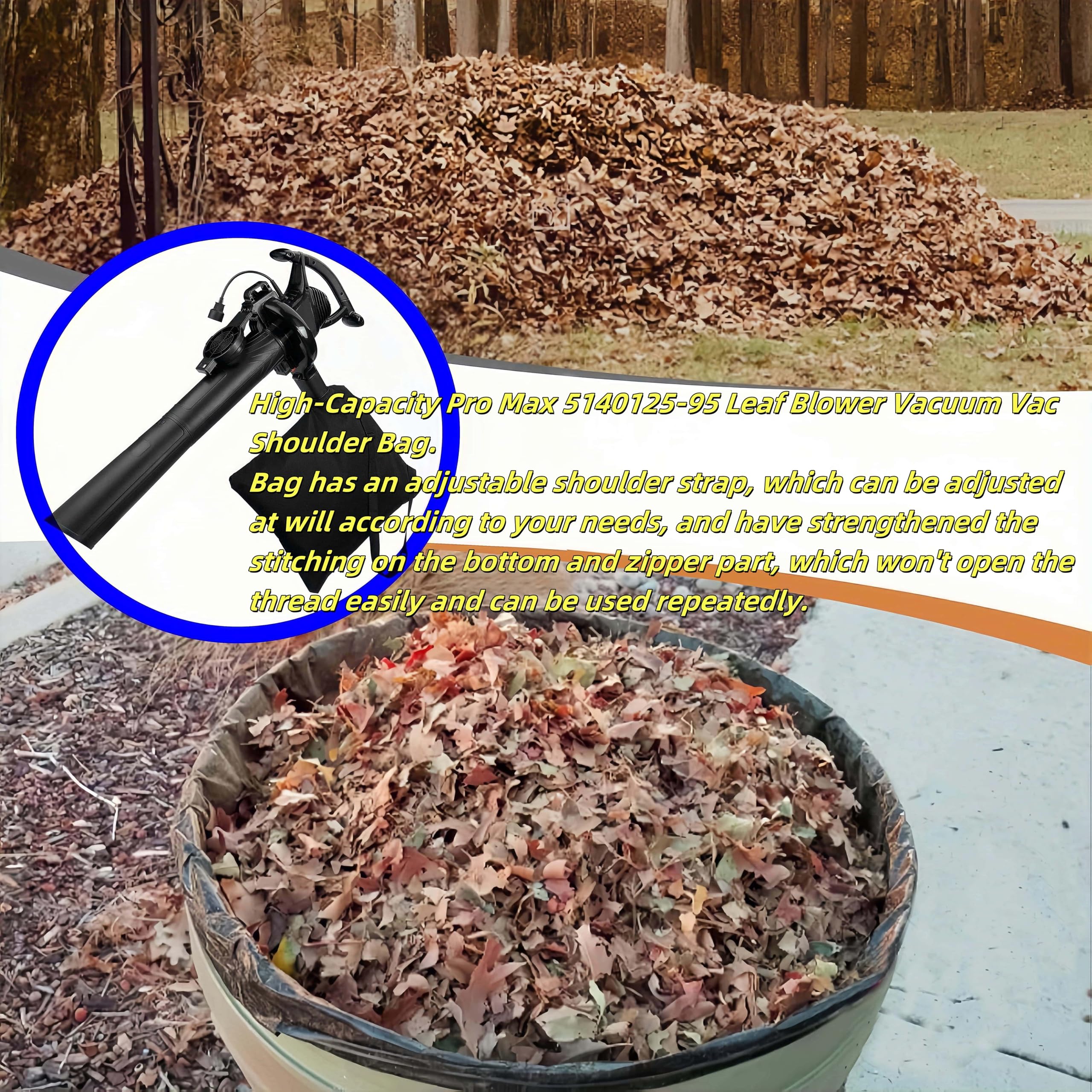 XHBAN leaf blower bag with shoulder strap for portable cleanup.