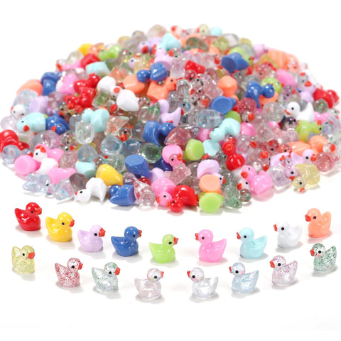 XHDMY 85-pcs glitter ducks for DIY decor and fairy gardens
