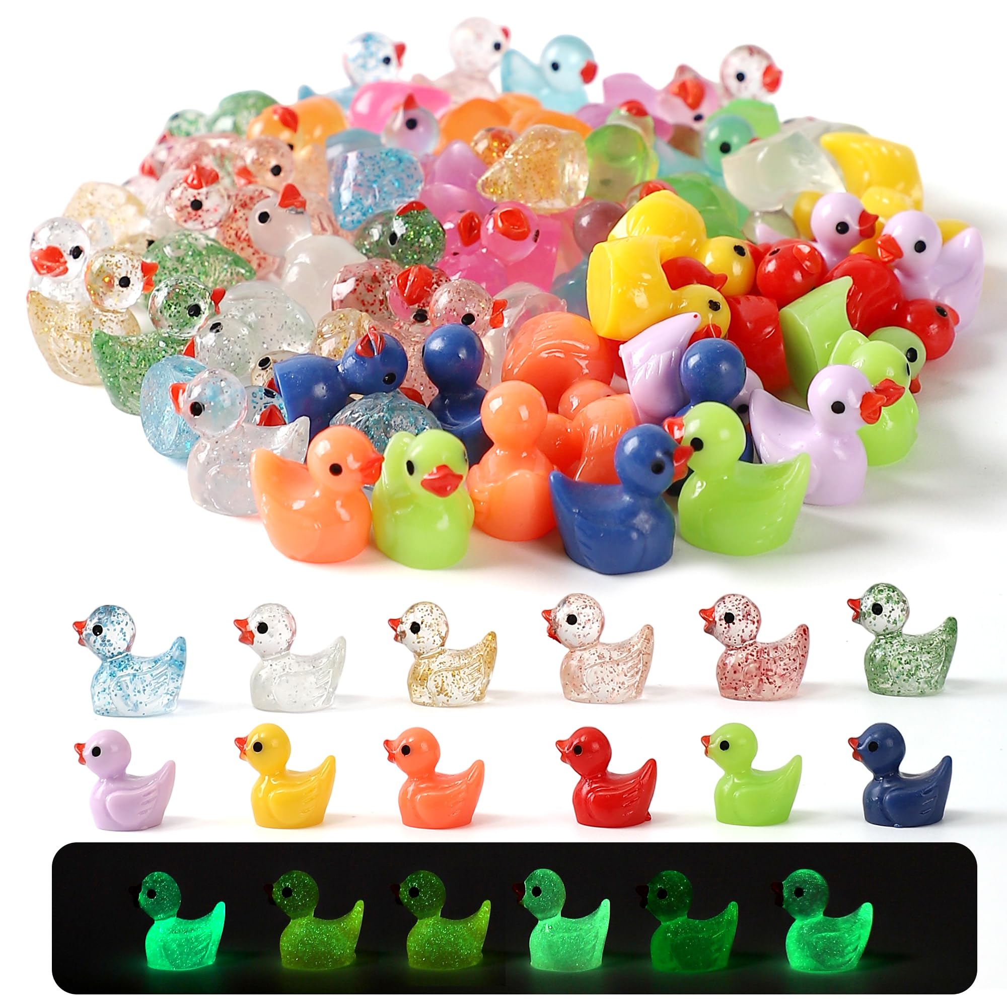 XHDMY glitter ducks add sparkling accents for fairy gardens and DIY crafts.