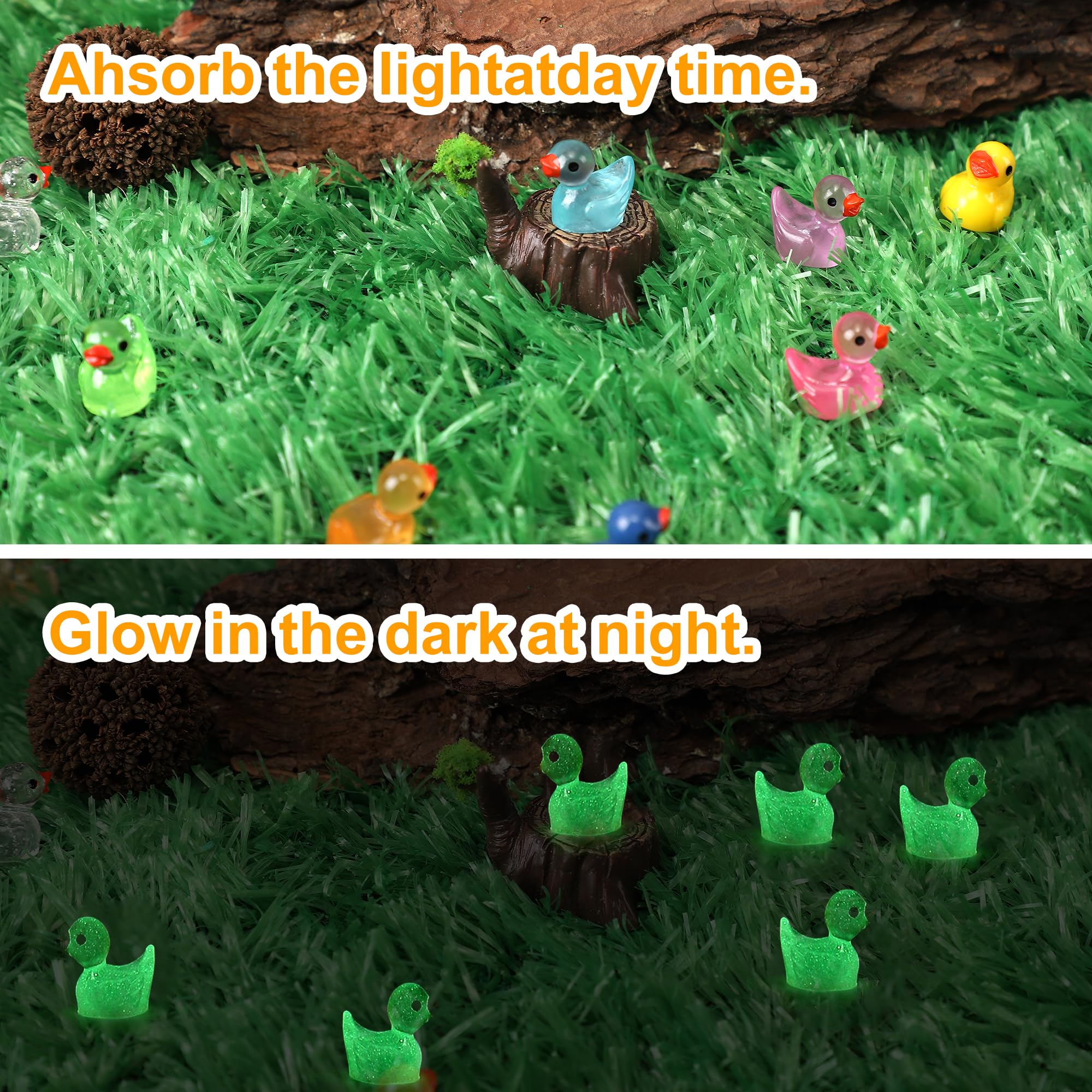 XHDMY fairy garden setup with tiny ducks enhances scene depth and whimsy.