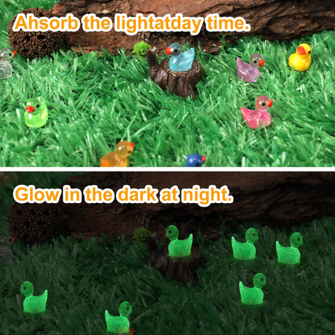 XHDMY fairy garden setup with tiny ducks enhances scene depth and whimsy.