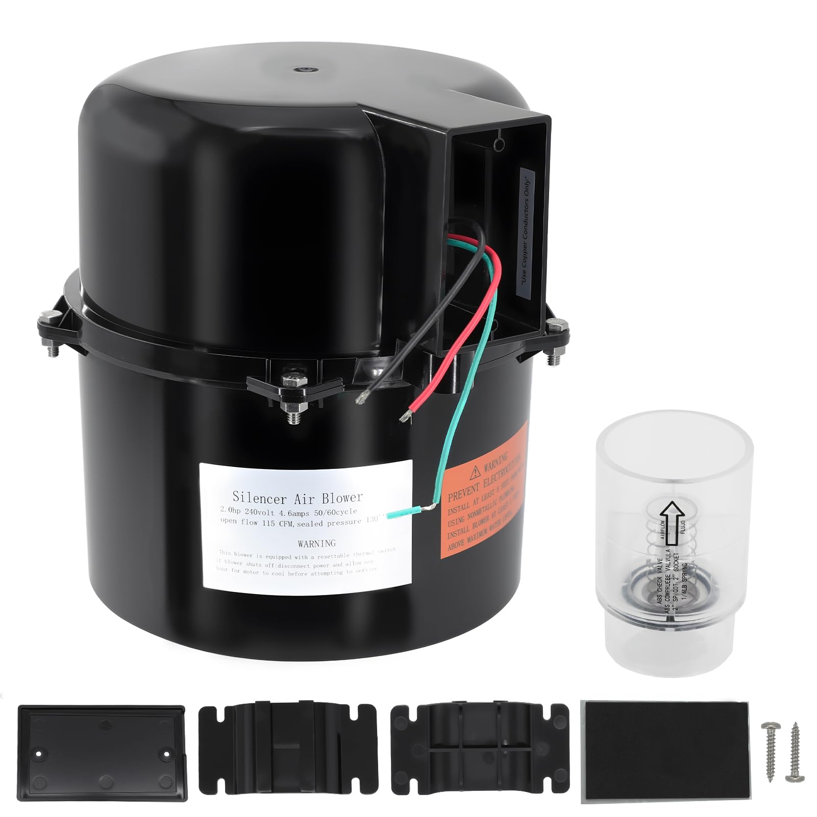 XHHEZQ 6320241 Silencer Spa Blower body shows compact design for reliable spa airflow.