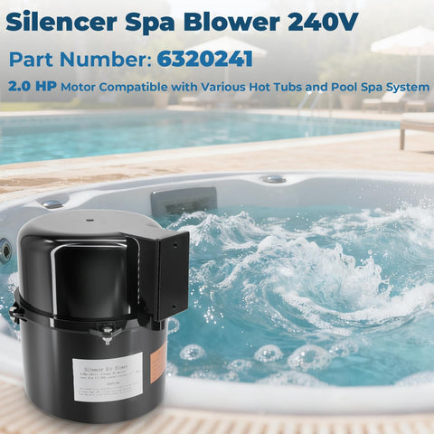 XHHEZQ 6320241 Silencer Spa Blower installation demonstrates quick 5-minute setup for 2-inch plumbing.