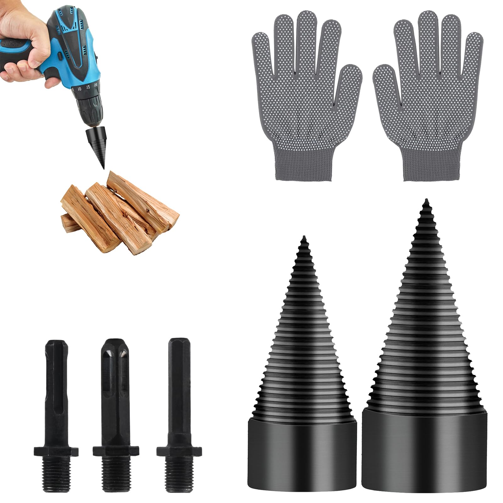 XhjzgcTech 32mm drill bit for fast firewood splitting.