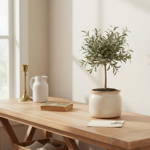 Xiaan Jiaju gift ready planter in antique ivory, ideal for vintage decor lovers.