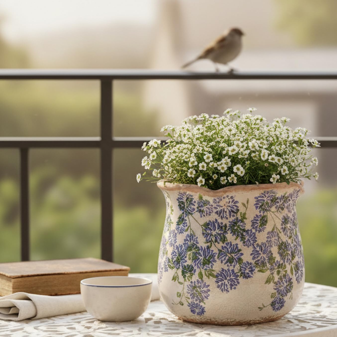Xiaan Jiaju crackle glaze pot is ideal for small to medium greens.