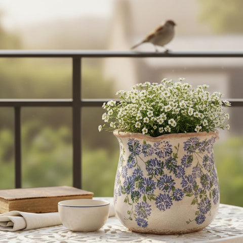 Xiaan Jiaju crackle glaze pot is ideal for small to medium greens.