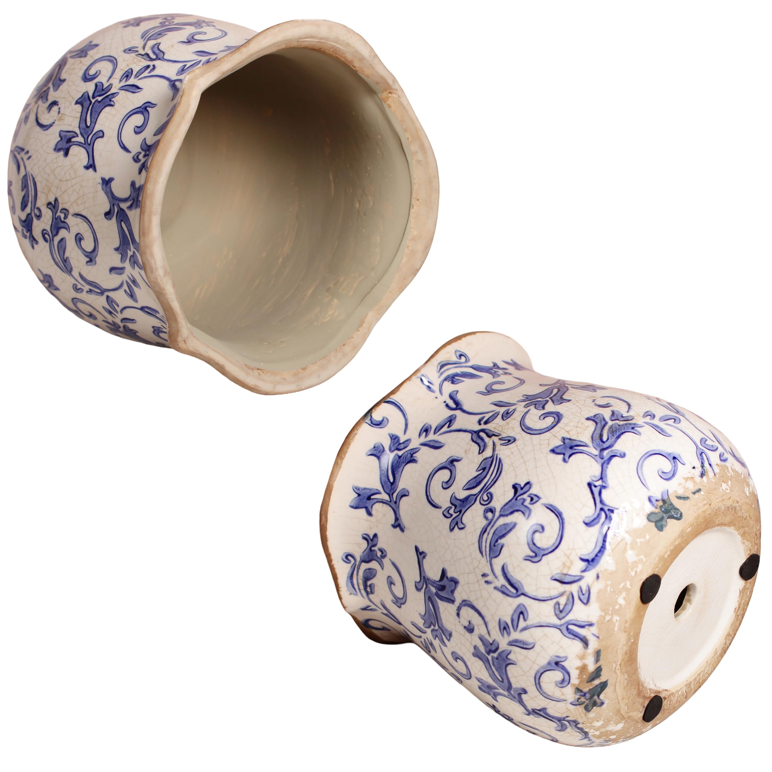 Xiaan Jiaju ceramic planter enhances living room or balcony with classic appeal.