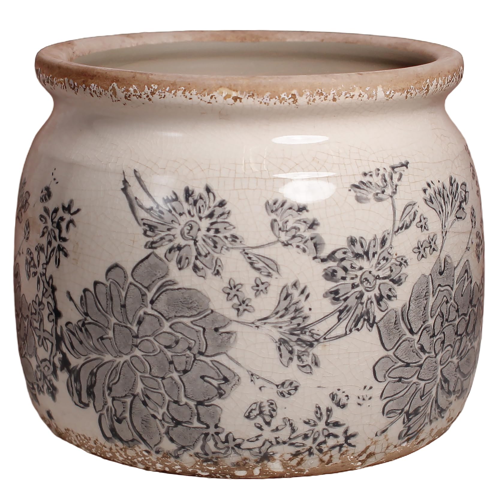 Xiaan Jiaju modern farmhouse planter gray front view for stylish indoor greenery