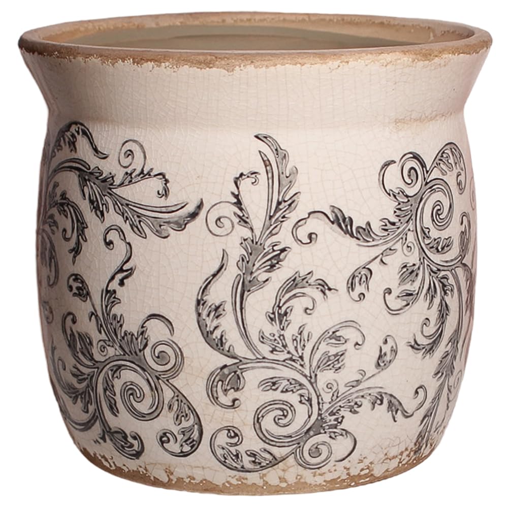 Xiaan Jiaju rustic ceramic planter with crackle glaze enhances indoor decor