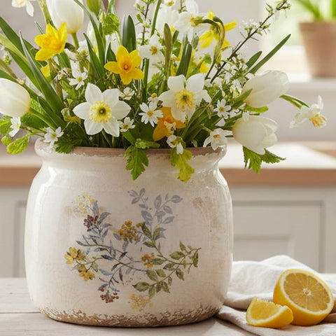 Xiaan Jiaju tabletop flower pot detail showcases premium glaze and craftsmanship.