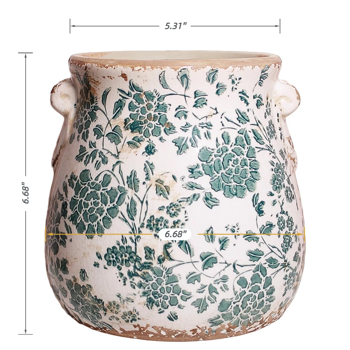 Xiaan Jiaju Tuscan ceramic planter on windowsill for fresh herbs.