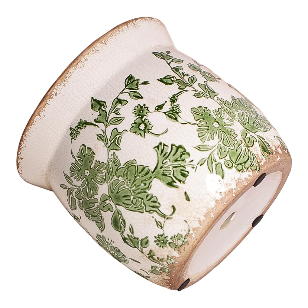 Xiaan Jiaju pot showcases green leaf motif on crackled glaze