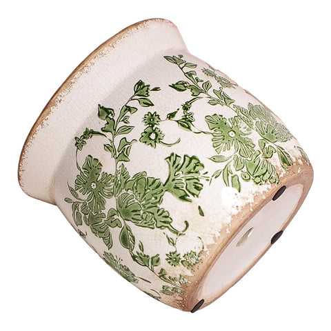 Xiaan Jiaju pot showcases green leaf motif on crackled glaze
