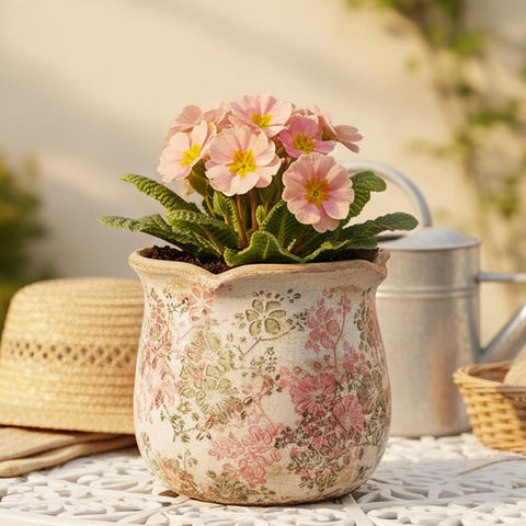 Xiaan Jiaju planter with distressed details adds rustic warmth.