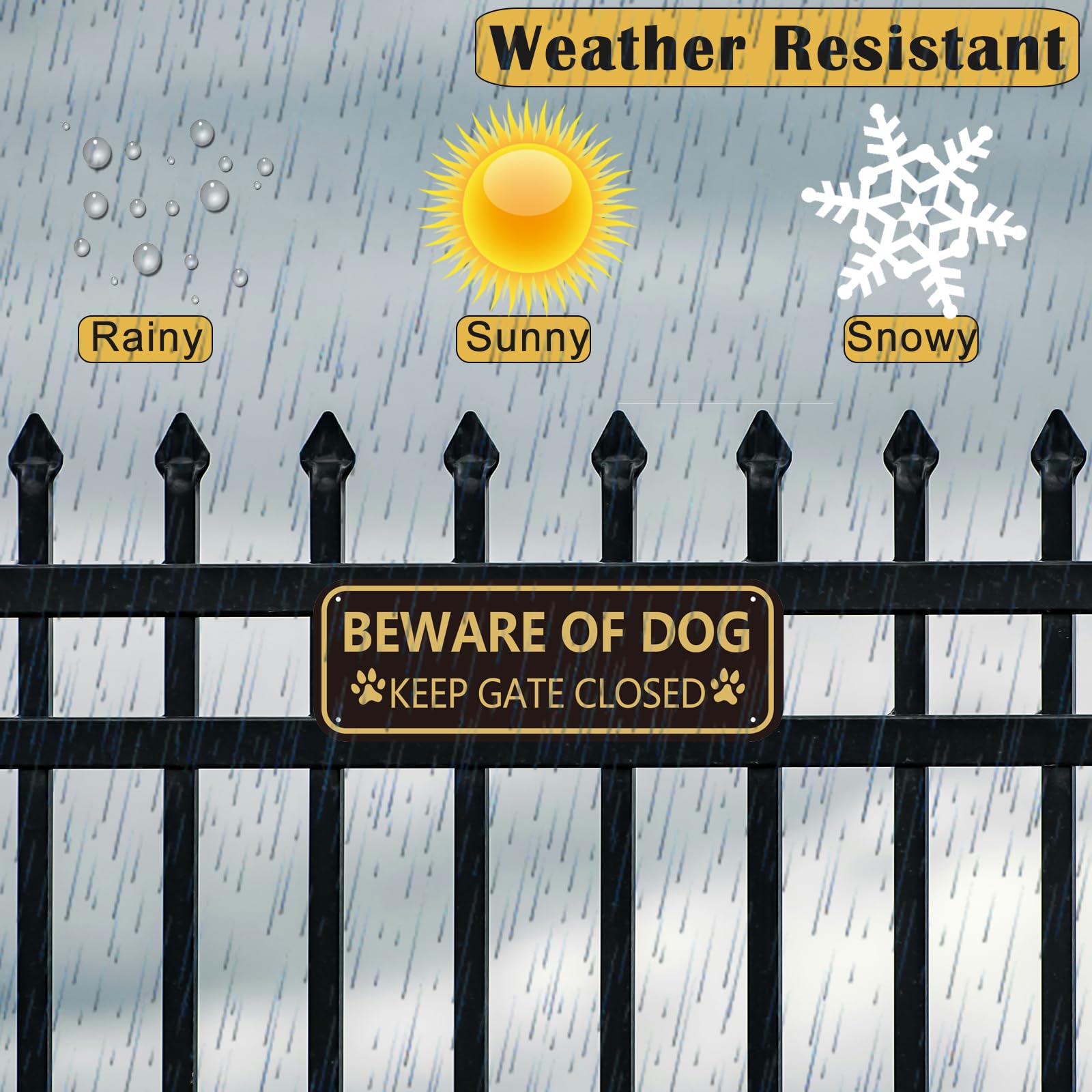XIAOKAIYAN beware of dog sign weatherproof surface resists wind and sun