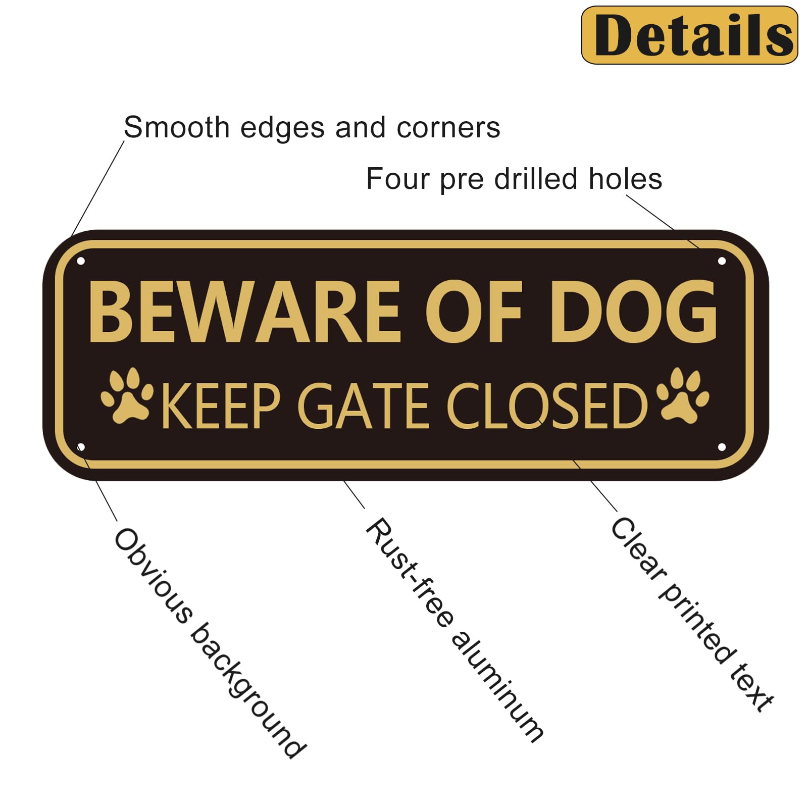 XIAOKAIYAN beware of dog sign installed on fence for clear warning