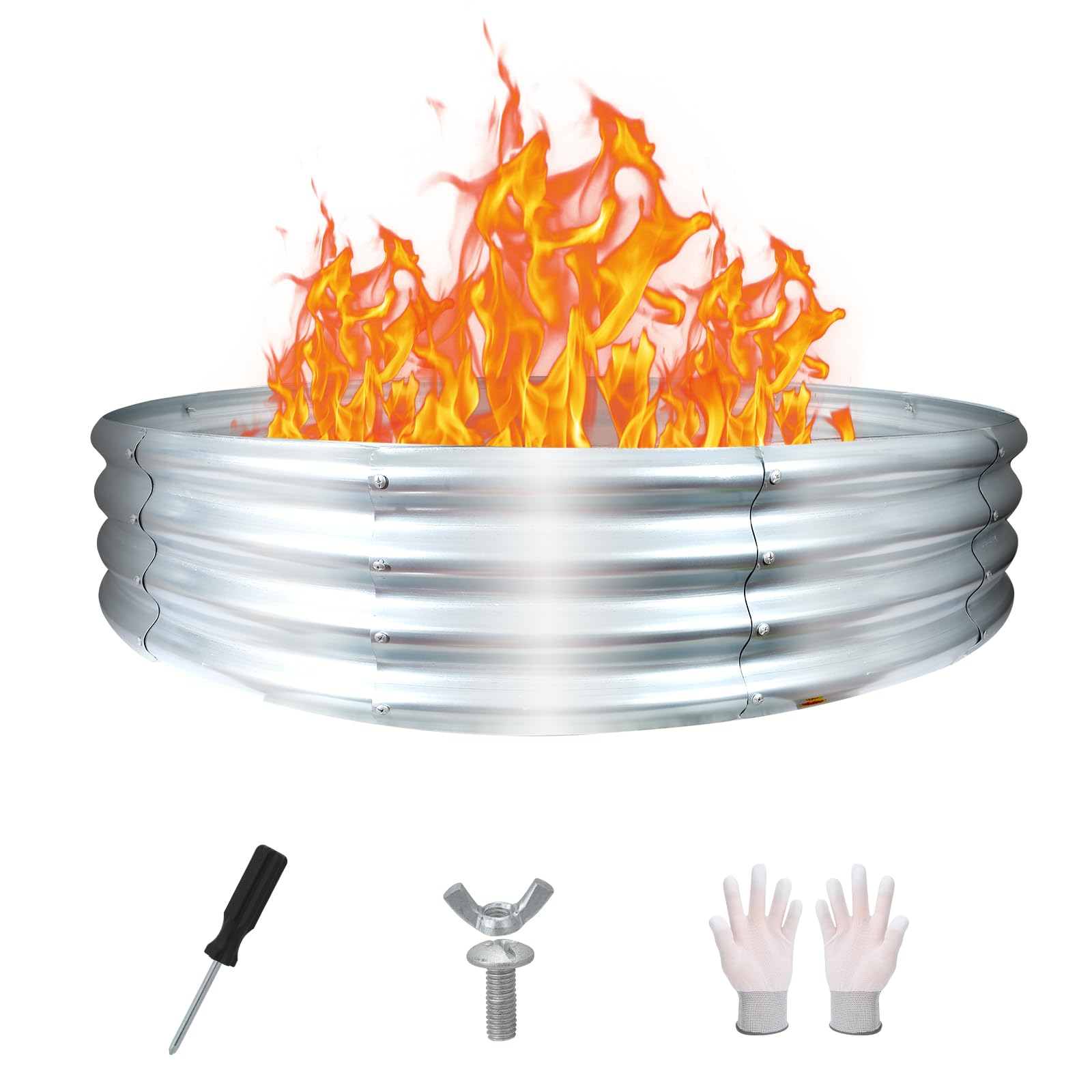 XIAOYUGNA 60-inch fire pit ring assembly for a sturdy, wobble-free setup.