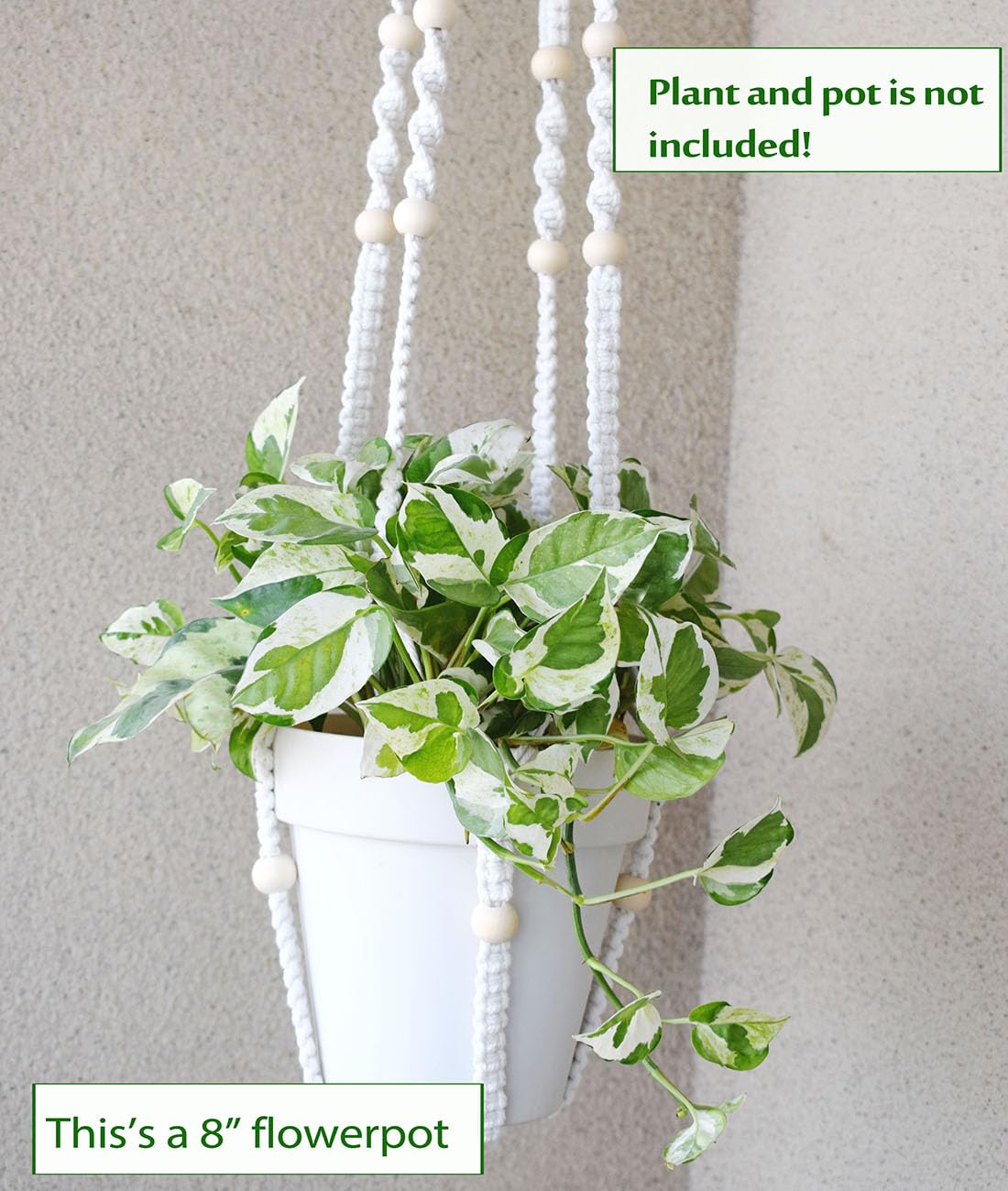 Xibelezal extra long plant hanger with artisanal weaving and sturdy rope