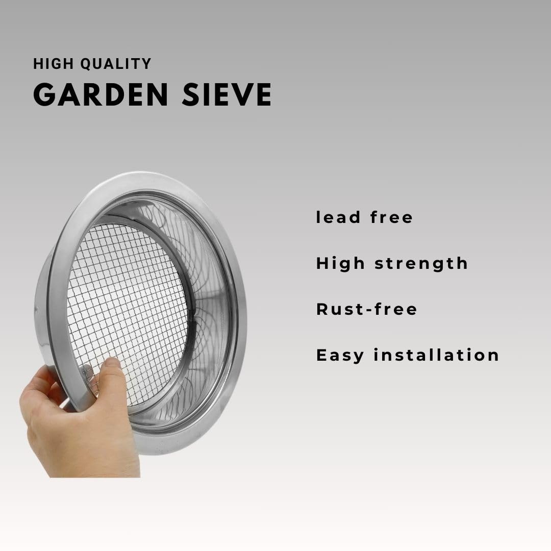 Xicooka soil sifter 12mm mesh for heavy-duty sifting and drainage prep