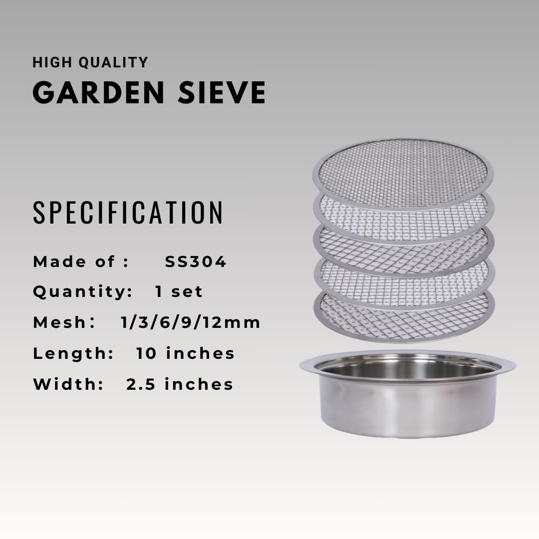 Xicooka soil sifter 9mm mesh for coarse screening and rock sorting