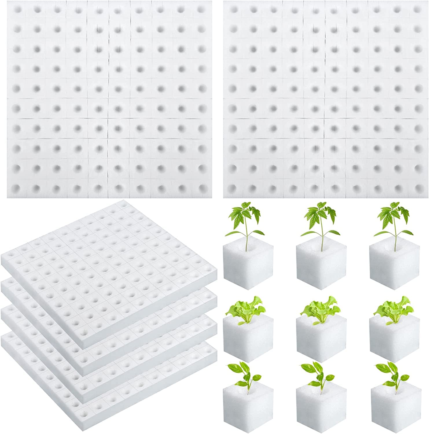XIDAJIE hydroponic sponge six-sheet pack shown for seedling growth.