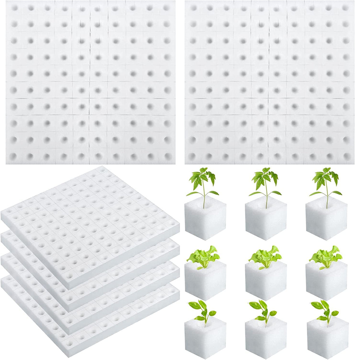XIDAJIE hydroponic sponge six-sheet pack shown for seedling growth.